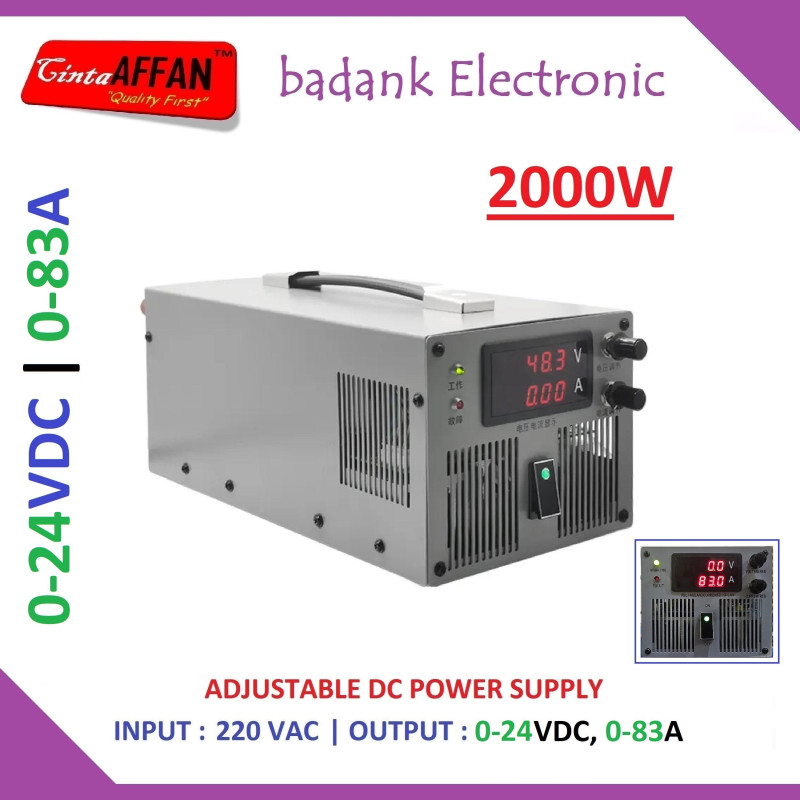 2000W Adjustable DC Power Supply 0-24V 0-83A Switching Variable